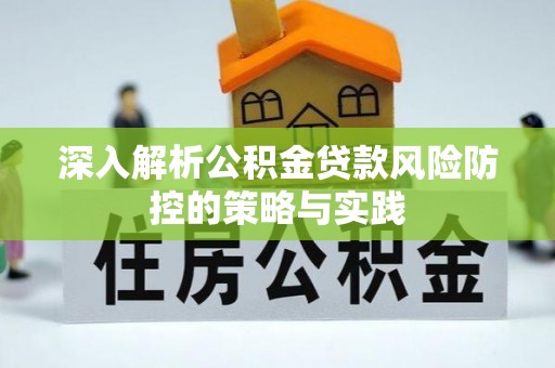 丽江深入解析公积金贷款风险防控的策略与实践
