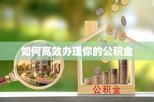 丽江如何高效办理你的公积金