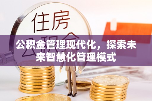 丽江公积金管理现代化，探索未来智慧化管理模式